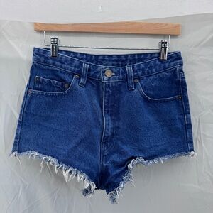BDG Urban Outfitters Super High-Rise Cheeky Denim Shorts Size 27 Festival Cutoff